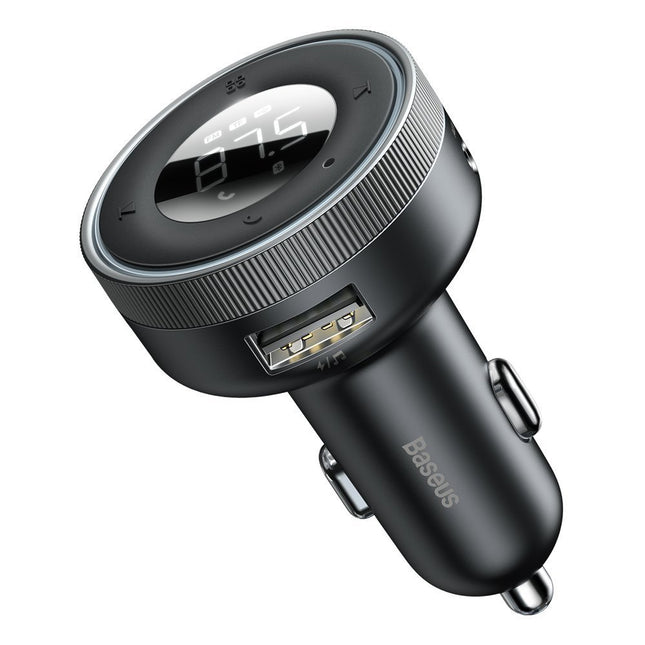 BASEUS FM transmitter MP3 car charger LED 2x USB Bluetooth black