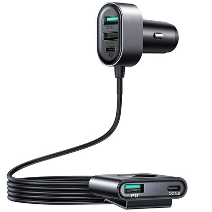 JOYROOM Car Charger 5 devices 2xPD + 2xQC3.0 72W 1.5m black – image 2
