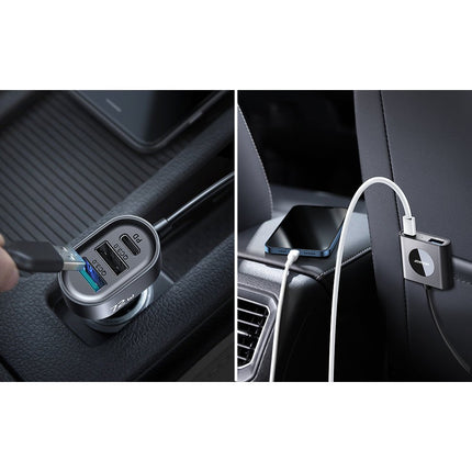 JOYROOM Car Charger 5 devices 2xPD + 2xQC3.0 72W 1.5m black – image 8