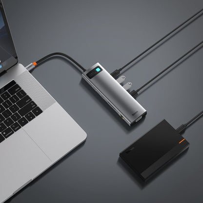 BASEUS Multifunctional HUB replicator USB-C Metal Gleam 11w1 gray – image 9