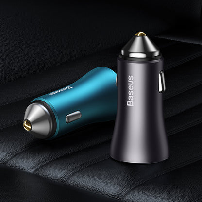 BASEUS Fast car charger Golden Container Max USB USB-C 60W QC blue – image 7