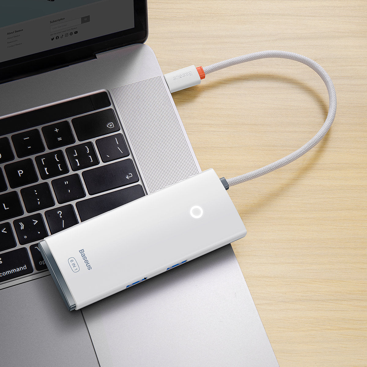 BASEUS Multifunctional HUB Lite Series USB-C 2x USB PD HDMI SD/TF white – image 9