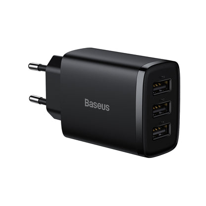 BASEUS Compact 3x USB 17W black network charger