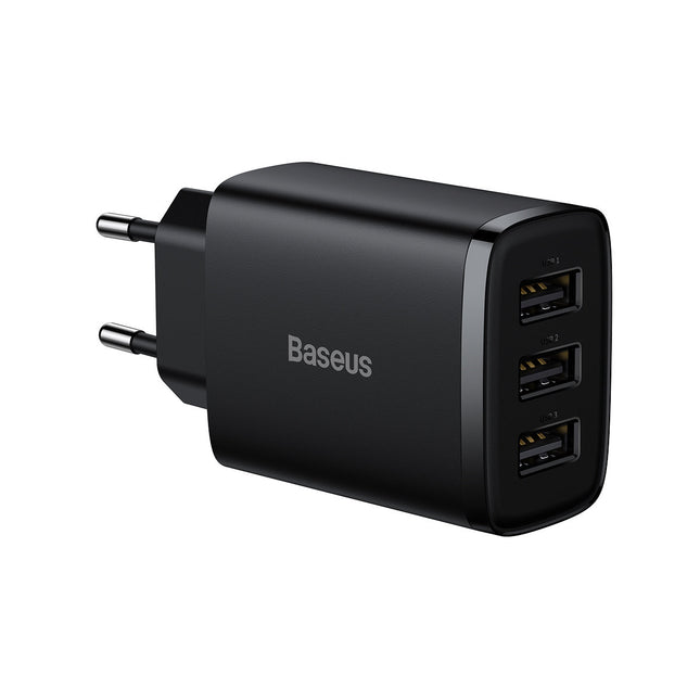 BASEUS Compact 3x USB 17W black network charger