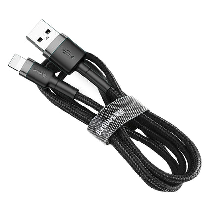 BASEUS Durable cable in the overlay for iPhone USB - Lightning QC3.0 2.4A 1m black and grey