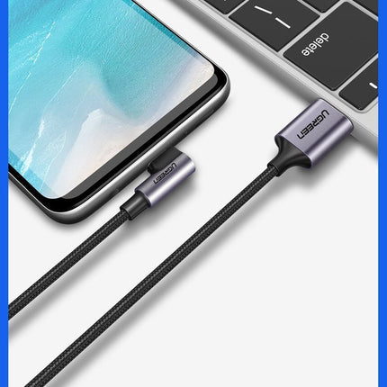 UGREEN Wire corner cable side USB plug - USB-C 1m 3A grey – image 5