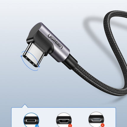 UGREEN Wire corner cable side USB plug - USB-C 1m 3A grey – image 6