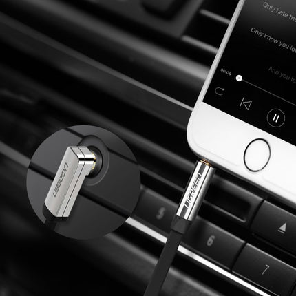 UGREEN Flat cable audio cable AUX 3.5mm mini jack 2m silver – image 3