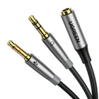 UGREEN AUX cable distributor 3.5 mm female for headphones and male microphone 20cm black
