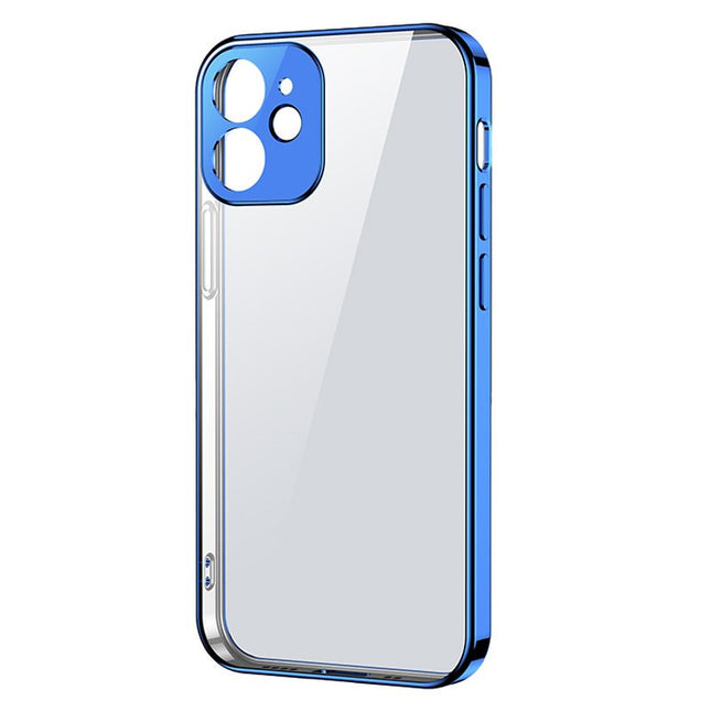 JOYROOM Ultra thin transparent case with metallic frame for iPhone 12 Pro dark-blue