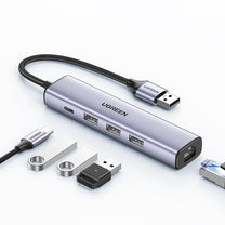 Power Connector Adapters – Multifunctional HUB adapter splitter USB 3.0 - Carlat