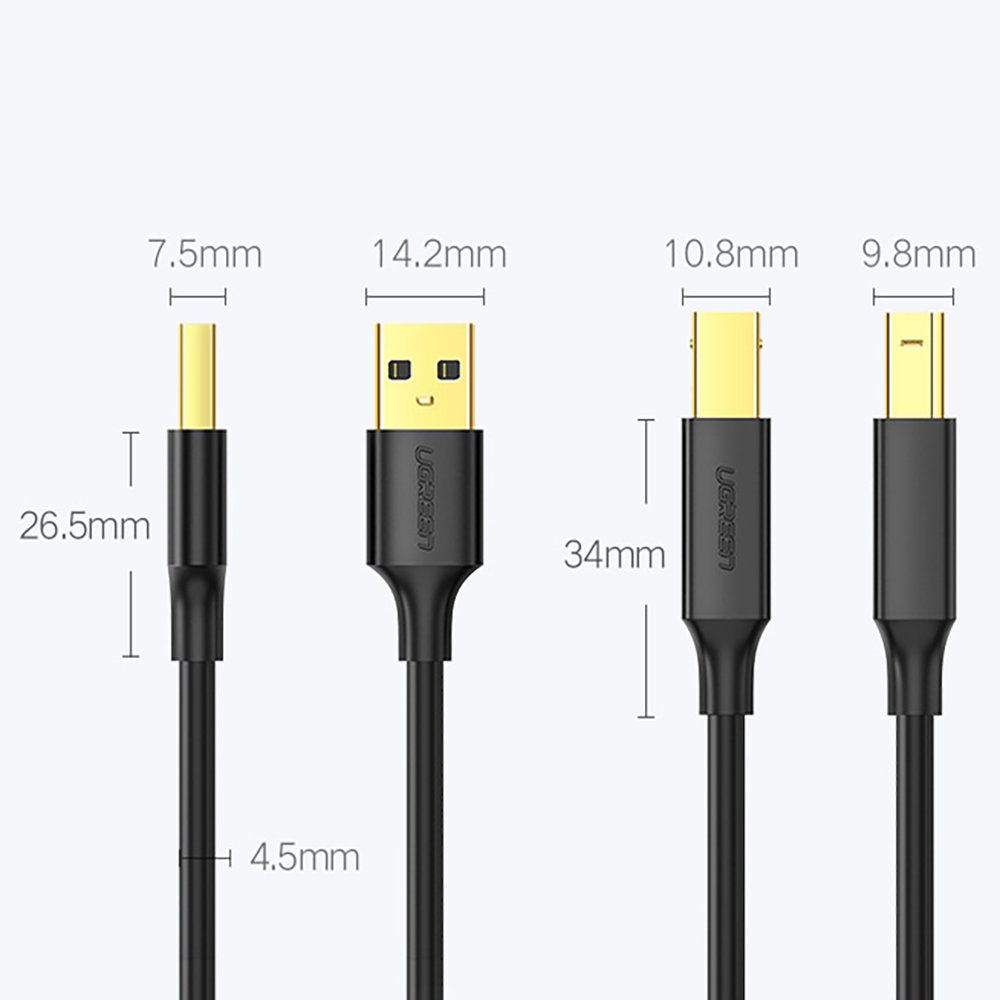 UGREEN USB cable Type B for male printer - USB 2.0 male 480Mbps 1m black – image 9