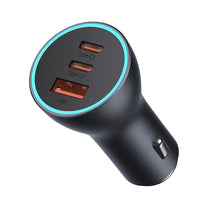 Golden Connector Pro USB + 2x USB-C 65W dark grey car charger - Carlat