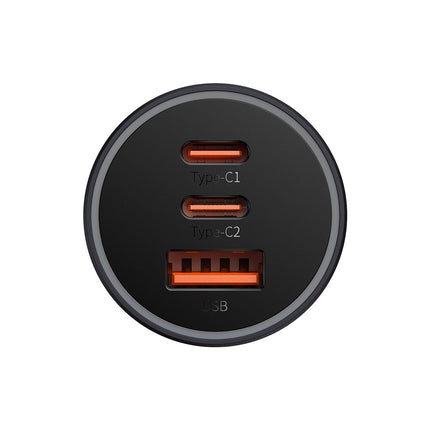 BASEUS Golden Connector Pro USB + 2x USB-C 65W dark grey car charger – image 2
