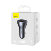 Golden Connector Pro USB + 2x USB-C 65W dark grey car charger - Carlat