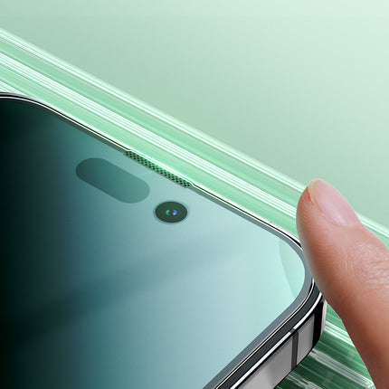 JOYROOM Green tempered glass for iPhone 14 Plus with Anti Blue Light filter for the whole Knight screen – image 4