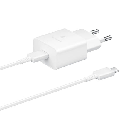 SAMSUNG USB-C 15W PD AFC wall charger + white USB-C cable