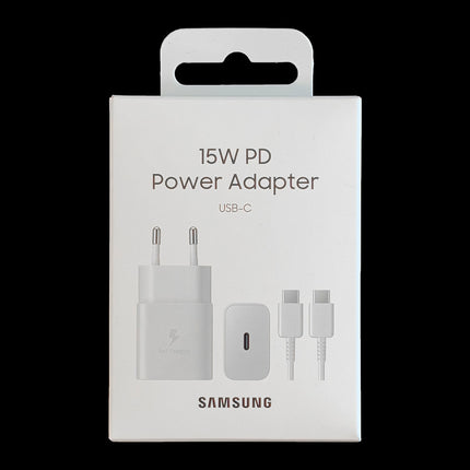 SAMSUNG USB-C 15W PD AFC wall charger + white USB-C cable – image 5