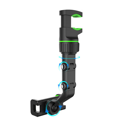 HURTEL Black and green phone holder for smartphone attached to the rearview mirror – image 3