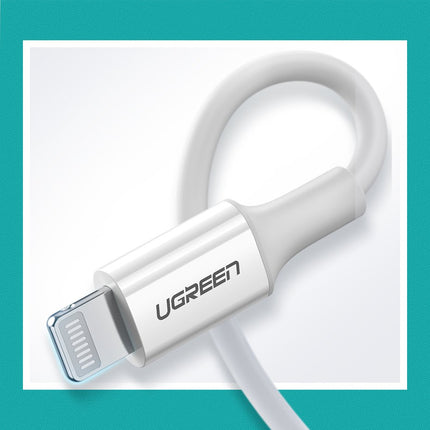 UGREEN Cable for iPhone MFi USB-C - Lightning 20W 3A 1m white – image 5