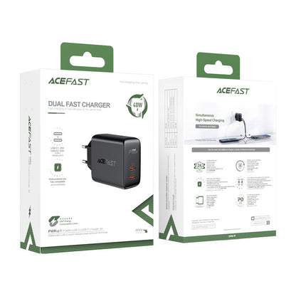 ACEFAST Mains charger 2x USB-C 40W PPS PD QC 3.0 AFC FCP black – image 5