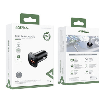 ACEFAST 38W USB-C USB Power Delivery QC 3.0 car charger, black – image 5
