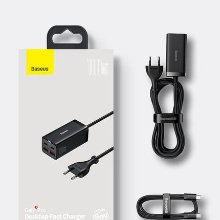 BASEUS Fast universal GaN charger 2x USB-C 2x USB 100W QC 4.0+ AFC black – image 5