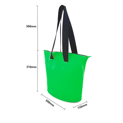 HURTEL Waterproof PVC beach bag with shoulder strap 11L - green – image 2