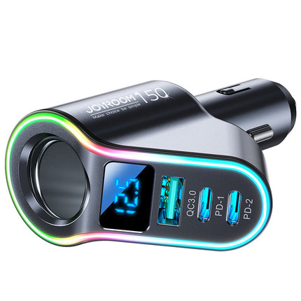 JOYROOM 4in1 Fast USB-A car charger 2x USB-C PD 150W black – image 2