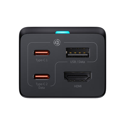 BASEUS 2in1 GaN5 Pro wall charger + HUB HDMI 4K converter 2x USB-C USB-A black – image 3