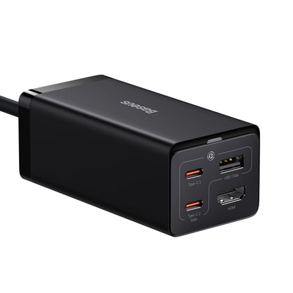 BASEUS 2in1 GaN5 Pro wall charger + HUB HDMI 4K converter 2x USB-C USB-A black – image 4