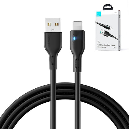 JOYROOM iPhone cable with LED indicator USB - Lightning 2.4A 2m black – image 3