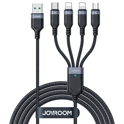 JOYROOM 4in1 Cable USB-A - USB-C 2x iPhone Lightning microUSB 1.2m black
