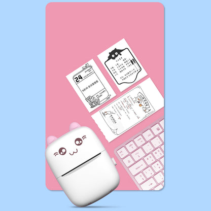 HURTEL Mini Cat thermal label printer cheat sheet from Bluetooth phone Fun Print pink – image 4