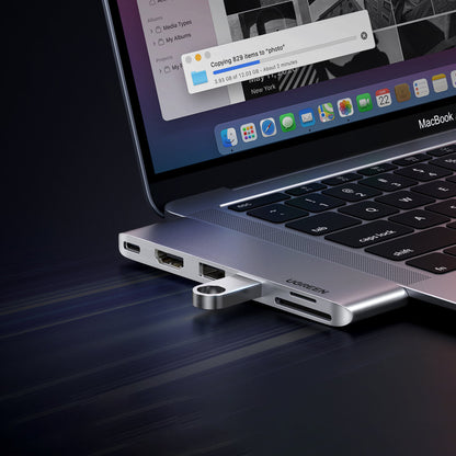 UGREEN Port splitter HUB MacBook Air Pro 2x USB-C HDMI 2x USB 3.0 SD TF PD gray – image 3