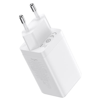 BASEUS GaN fast charger 2x USB-C USB 65W + USB-C cable white – image 3