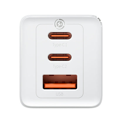 BASEUS GaN fast charger 2x USB-C USB 65W + USB-C cable white – image 4