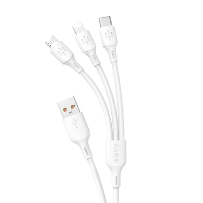 DUDAO 3in1 Cable USB-A to USB-C micro USB iPhone Lightning 480Mb/s 1.2m white