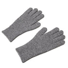 HURTEL Knitted phone gloves with cut-outs for fingers, unisex gray