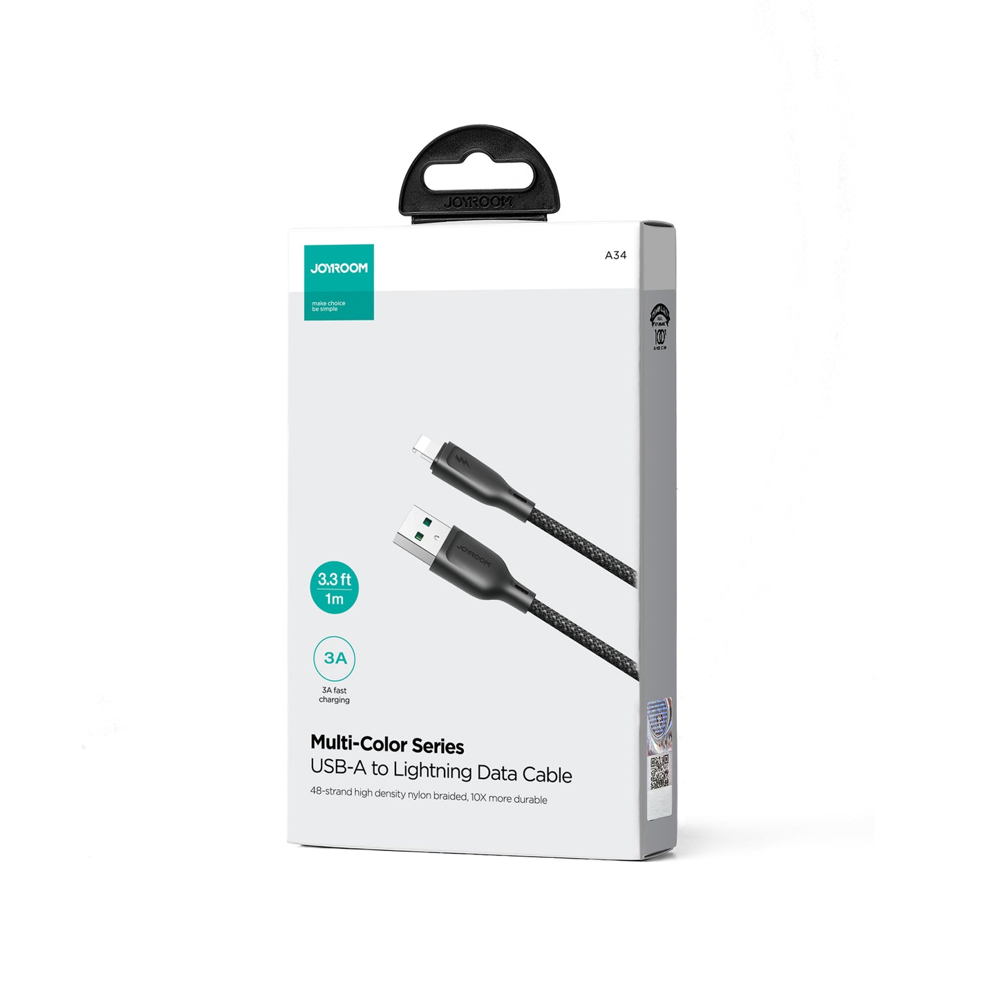 JOYROOM Cable for iPhone Multi-Color Series USB-A - Lightning 3A 1m black – image 3