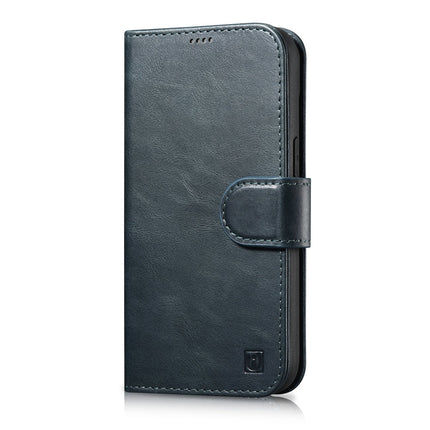 ICARER 2in1 Leather Flip Cover iPhone 14 Pro Anti-RFID Oil Wax Wallet Case Blue