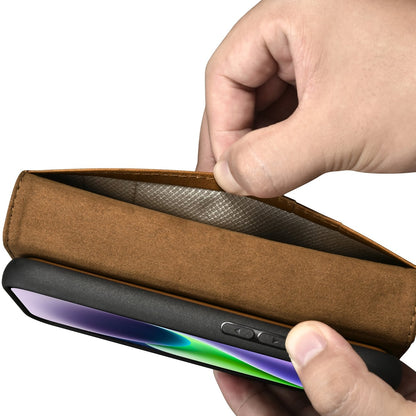 ICARER 2in1 Leather Flip Cover iPhone 14 Plus Anti-RFID Oil Wax Wallet Case light brown – image 9