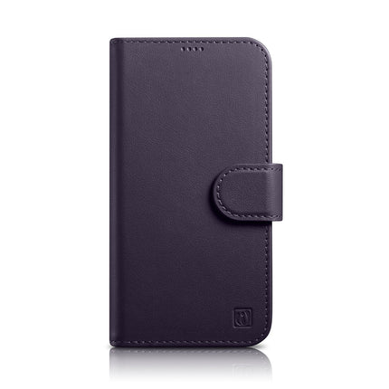 ICARER 2in1 Leather Flip Cover iPhone 14 Pro Anti-RFID Wallet Case Dark Purple – image 2