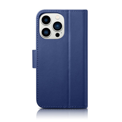 ICARER 2in1 Leather Flip Cover iPhone 14 Pro Max Anti-RFID Wallet Case Blue – image 3