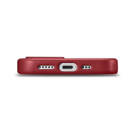 ICARER Natural leather case cover for iPhone 14 Plus MagSafe Case Leather, red – image 4