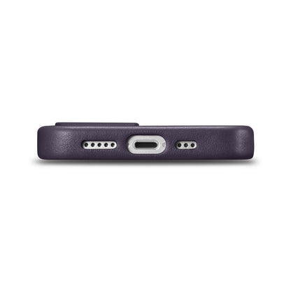ICARER Natural leather case cover for iPhone 14 Plus MagSafe Case Leather dark purple – image 4