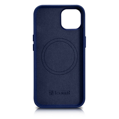 ICARER Natural leather case cover for iPhone 14 Plus MagSafe Case Leather blue – image 3