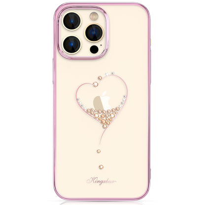 KINGXBAR iPhone 14 Plus case decorated with Wish Series pink crystals