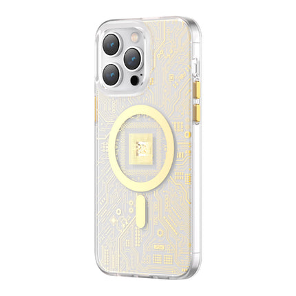 KINGXBAR Magnetic case for iPhone 14 Pro MagSafe PQY Geek Series gold