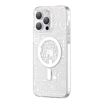KINGXBAR Magnetic case for iPhone 14 Plus MagSafe PQY Geek Series silver